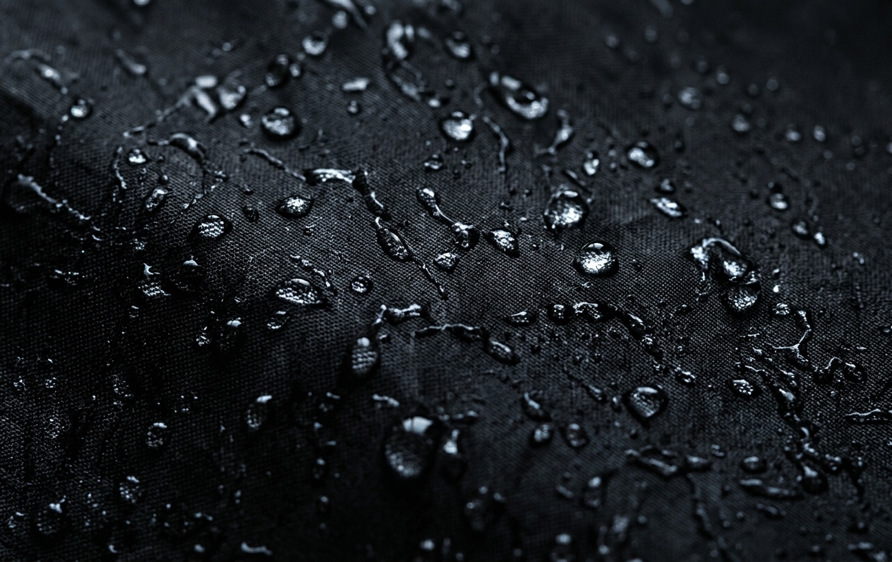 Close-up of Lumen Jacket water resistant fabric