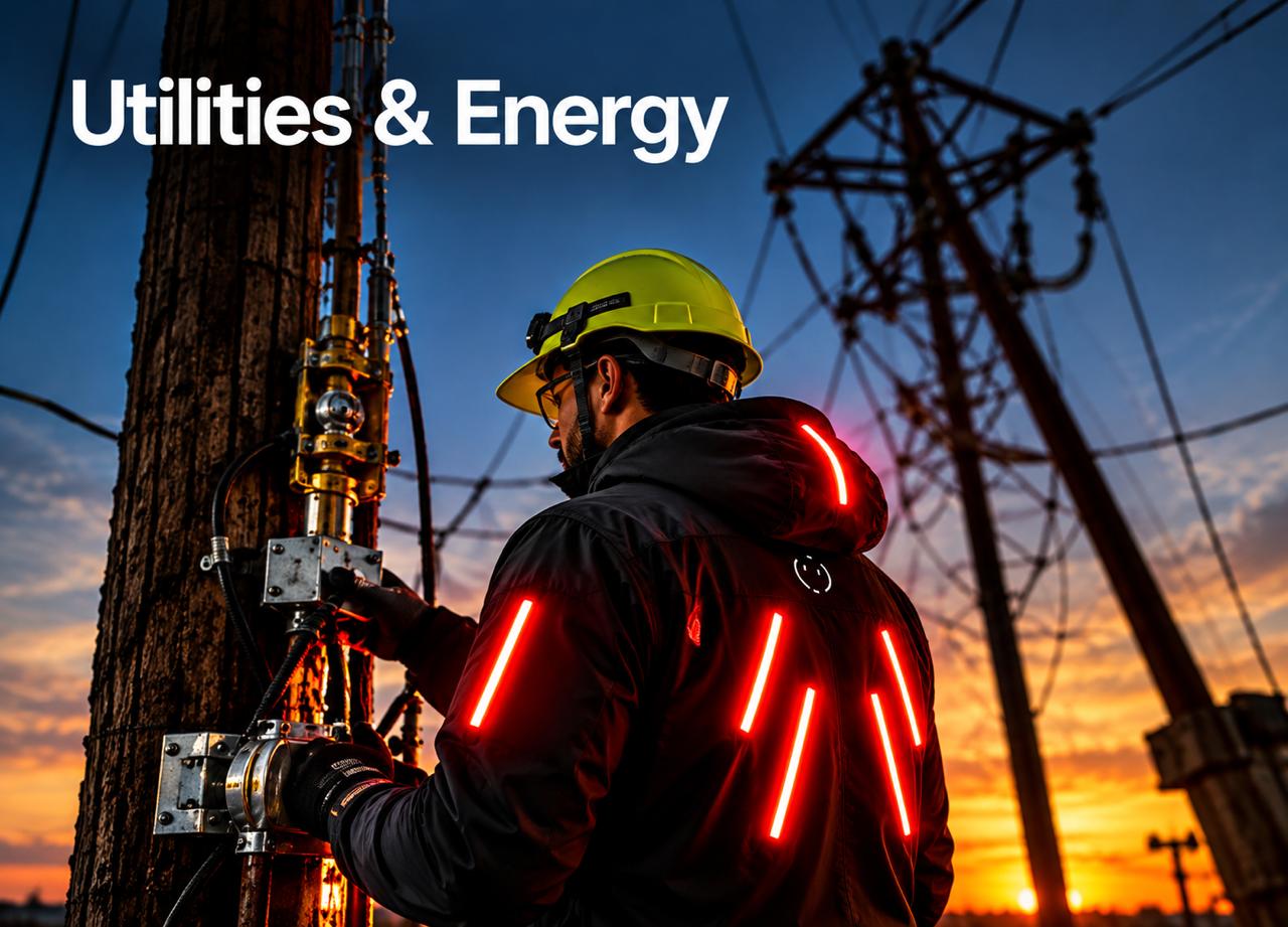 Lumen Jacket worn for utilities and energy fieldwork